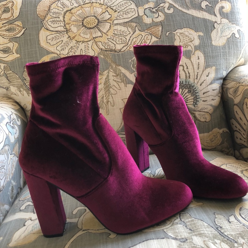 Never worn velvet booties
